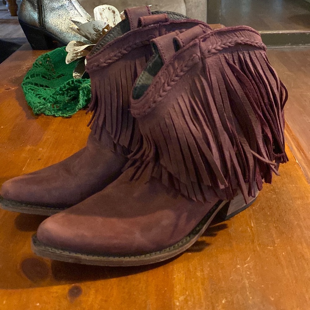 Liberty black fringe boots